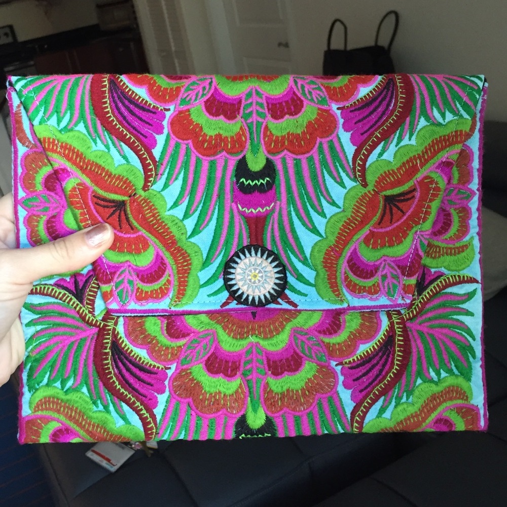 Handmade embroidered Thailand Clutch